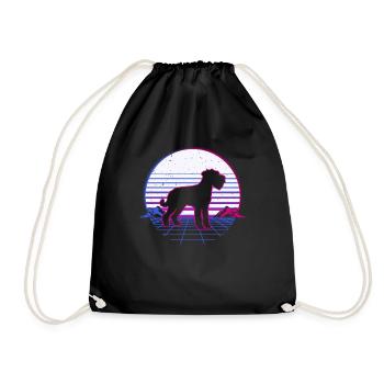 Schnauzer Chien Rétro Vintage Retrowave - Sac de sport léger - noir - Devant