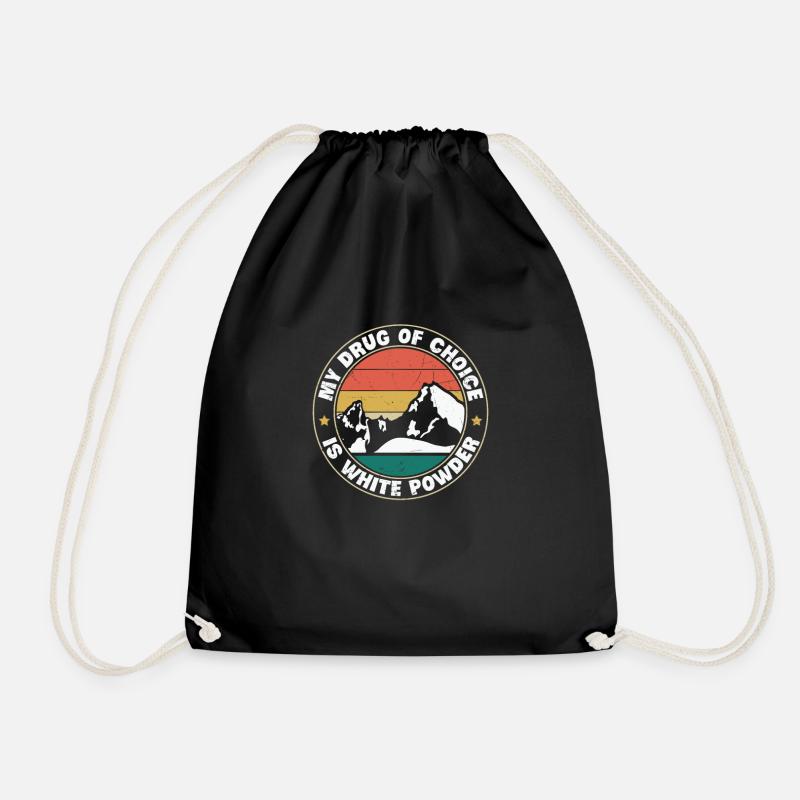 Snowboarding Snowboard Snowboarder Snow - Drawstring Bag - black