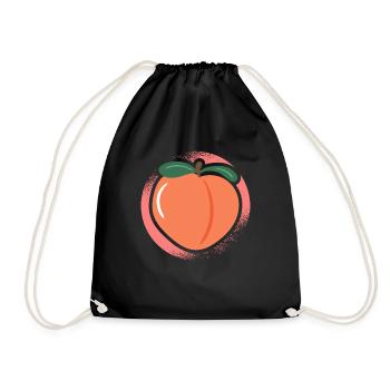 Fruit de pêche Végétalien Végétarien Sain - Sac de sport léger - noir - Devant