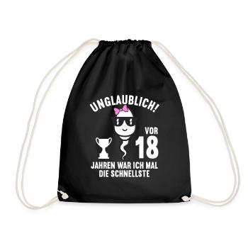 18 Jahre vor 18 Jahren schnellste 18. Geburtstag - Turnbeutel - Schwarz - Vorne