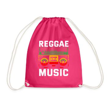 Reggae Music Musicians Radio Stereo Box - Drawstring Bag - fuchsia - Front