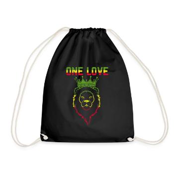 One Love Reggae Musicien Lion Crown - Sac de sport léger - noir - Devant