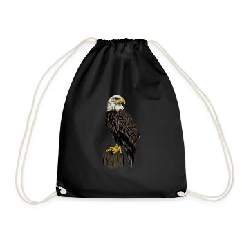just a girl who loves eagles bird eagle - Drawstring Bag - black - Front
