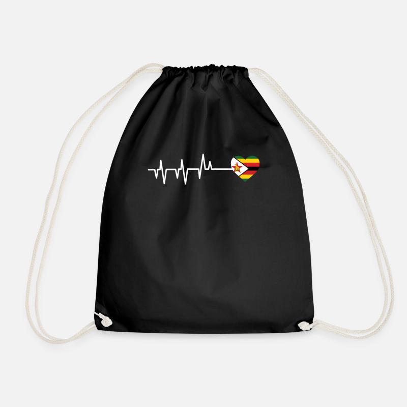 Zimbabwe - Drawstring Bag - black