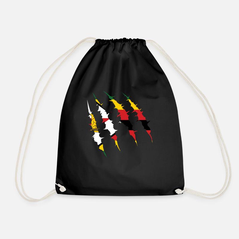 Zimbabwe - Drawstring Bag - black