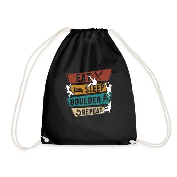 Bouldering Kletterer Geschenke Boulder Kletter - Turnbeutel - Schwarz - Vorne