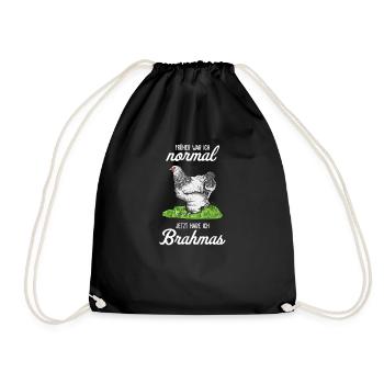 Brahma Chicken I Hen Egg Rooster Motif for Chicken Farmers - Drawstring Bag - black - Front