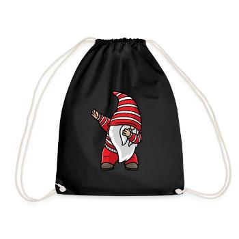 Christmas Dabbing Gnom Xmas Holiday Santa Gnom - Drawstring Bag - black - Front