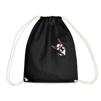 Chien Boston Terrier du côté du bouledogue de Boston - Sac de sport léger - noir - Devant
