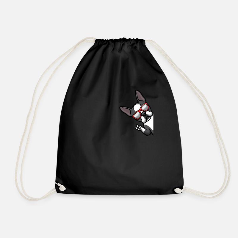 Chien Boston Terrier du côté du bouledogue de Boston - Sac de sport léger - noir