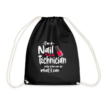 Nail technician work - Drawstring Bag - black - Front