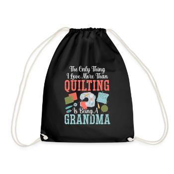 Couturière Grand-mère Couette Couture Patchwork Fait à la main - Sac de sport léger - noir - Devant
