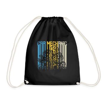 Vintage Retro Car Mechanic - Drawstring Bag - black - Front