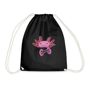 Axolotl Kawaii Lustige Mexikanische Axolotl - Turnbeutel - Schwarz - Vorne