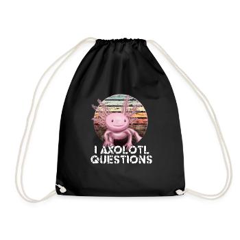 Axolotl Kawaii Lustige Mexikanische Axolotl - Turnbeutel - Schwarz - Vorne
