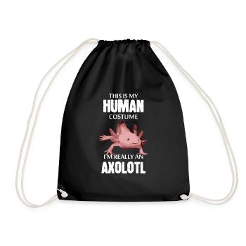 Axolotl Kawaii Lustige Mexikanische Axolotl - Turnbeutel - Schwarz - Vorne