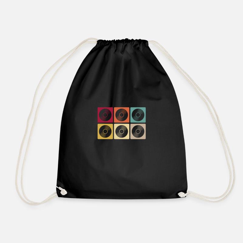 Vinyl Vintage Records DJ Turntable - Drawstring Bag - black