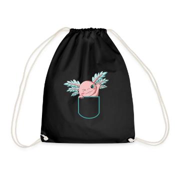 Axolotl Kawaii Lustige Mexikanische Axolotl - Turnbeutel - Schwarz - Vorne