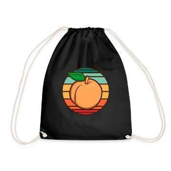 Peach - Drawstring Bag - black - Front