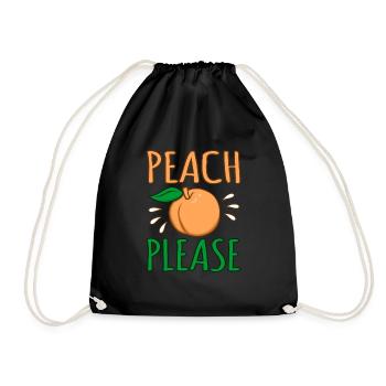 Peach - Drawstring Bag - black - Front