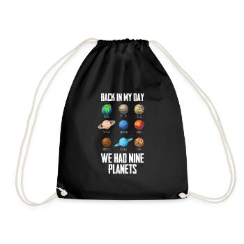 Astronomy Solar System 9 Planets Universe - Drawstring Bag - black - Front