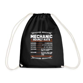 Car Guy I Mechanics Labor Rates I Mechanic Hourly - Drawstring Bag - black - Front