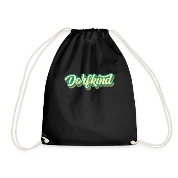 Dorfkind Dorf Dorfleben Kaff - Turnbeutel - Schwarz - Vorne