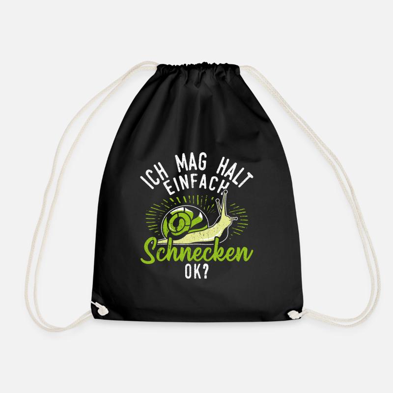 Schnecke Schnecken - Ich mag halt einfach Schnecke - Turnbeutel - Schwarz