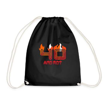 40 years and hot 40th birthday - Drawstring Bag - black - Front