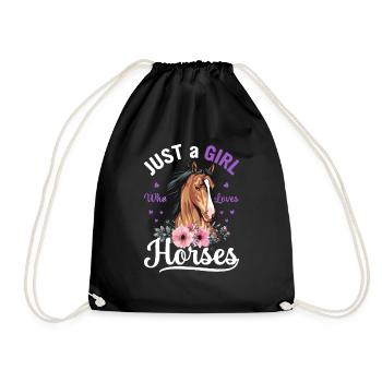 Juste une fille qui aime les chevaux Filles Propriétaire de chevaux - Sac de sport léger - noir - Devant