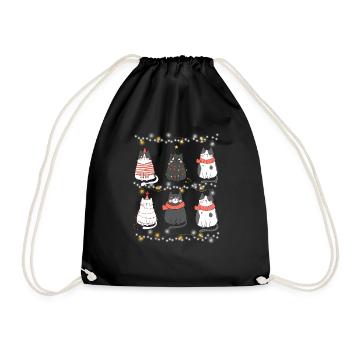 Mignon Chats Noël Chaton Tenue de Noël - Sac de sport léger - noir - Devant