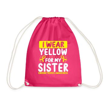 Sœur Ruban Jaune Double Endométriose Sensibilisation - Sac de sport léger - fuchsia - Devant
