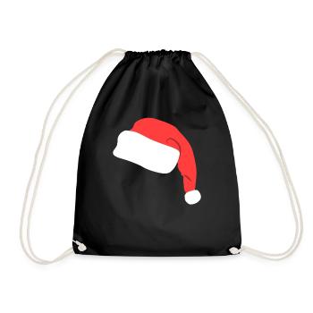 Lustige Nikolaus Mütze - Turnbeutel - Schwarz - Vorne