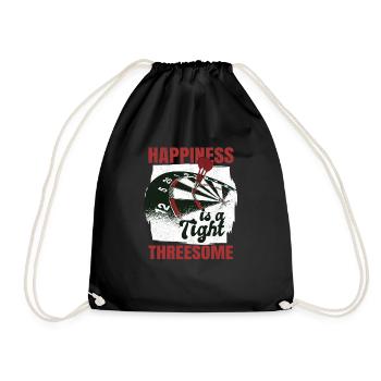 Happiness Is A Tight Threesome Dart Player Dart - Drawstring Bag - black - Front