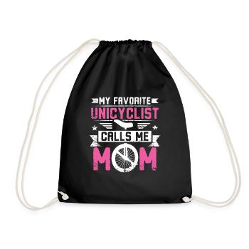 Unicycle Mom - Drawstring Bag - black - Front