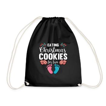 Drôle de manger des biscuits de Noël pour deux femmes enceintes - Sac de sport léger - noir - Devant