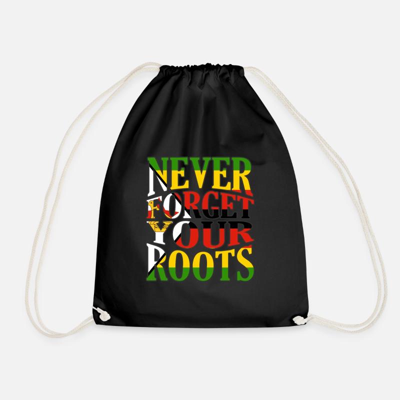 Zimbabwe - Drawstring Bag - black