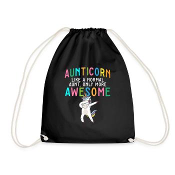 Unicorn Auntie Aunticorn Like A Normal Aunt Only - Turnbeutel - Schwarz - Vorne