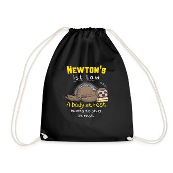 Newton's First Law Funny Physics Joke - Turnbeutel - Schwarz - Vorne