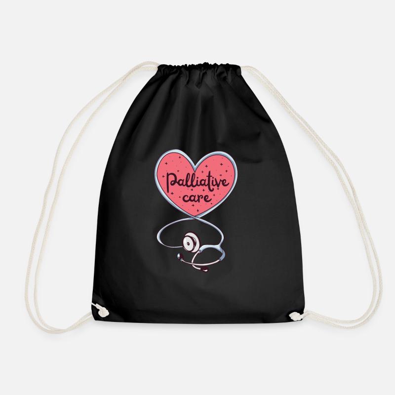 Palliative Care Nursing Consultant Heart - Drawstring Bag - black