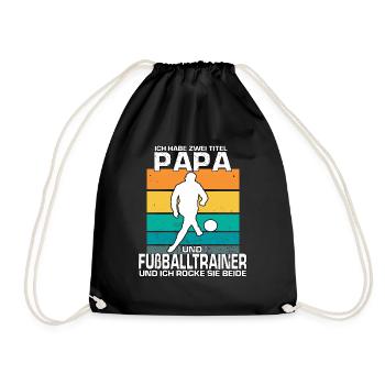 Vintage Hobby Fußballer Motiv Fußballtrainer - Turnbeutel - Schwarz - Vorne