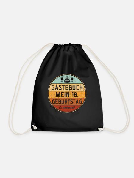 Gästebuch 18. Geburtstag Gästeliste 18 Jahre Mädch - Turnbeutel - Schwarz