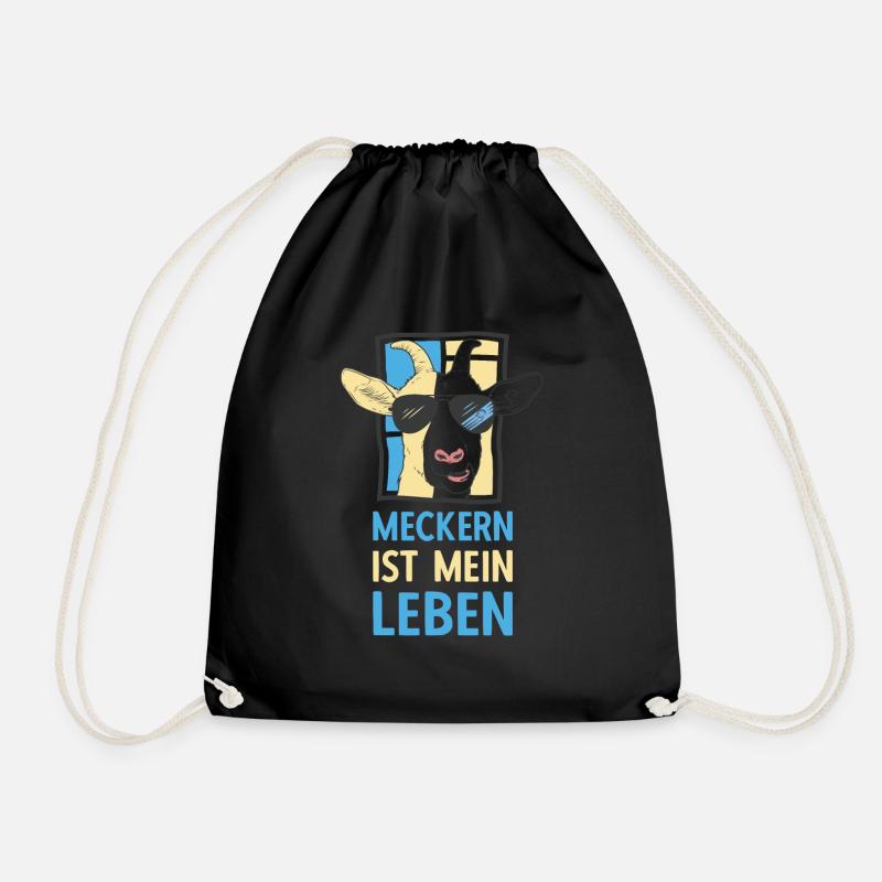 Meckern ist mein Leben Cooler Ziegenbock Spruch - Turnbeutel - Schwarz