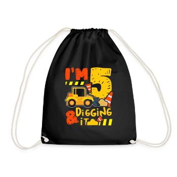 Construction trucks for a construction truck fan - Drawstring Bag - black - Front