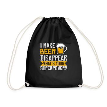 I Make Beer Disappear - Drawstring Bag - black - Front