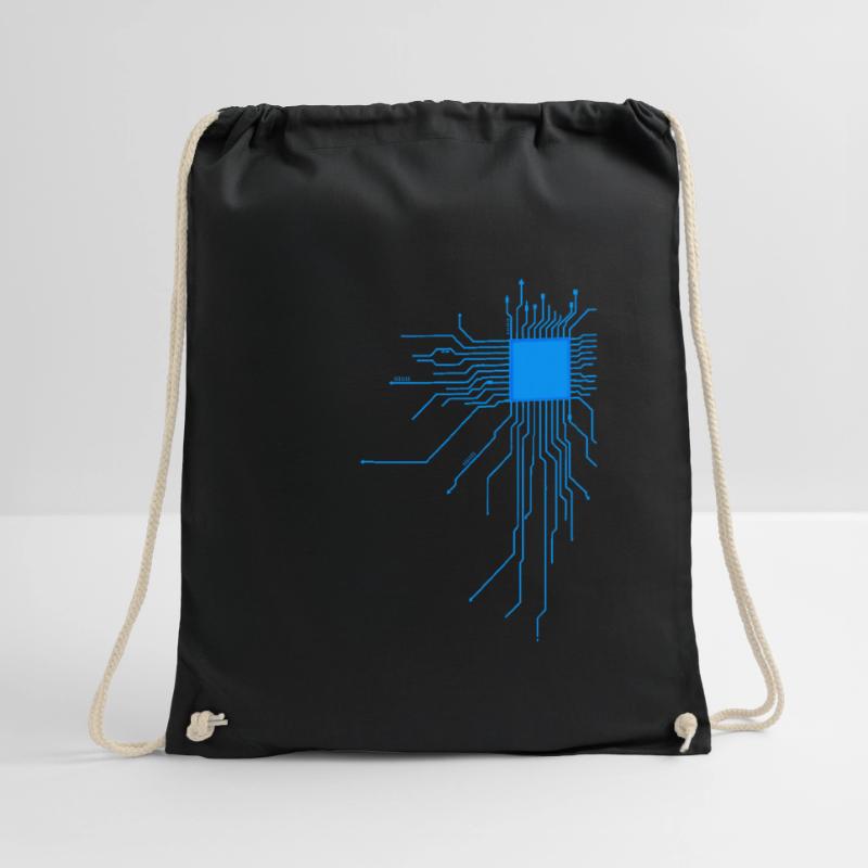 board blue computer pc admin core cpu nerd code Drawstring Bag