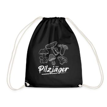 PILZJÄGER Pilze Sammeln Pilzsammler Pilzsaison Pil - Turnbeutel - Schwarz - Vorne