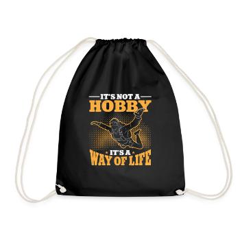 Parachute Sport Jump Skydiver - Drawstring Bag - black - Front