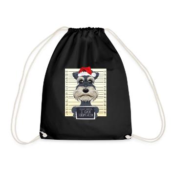 Dear Santa I Can Explain Miniature Schnauzer - Turnbeutel - Schwarz - Vorne