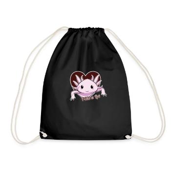 I like a lot. Axolotl, Geschenkidee - Turnbeutel - Schwarz - Vorne